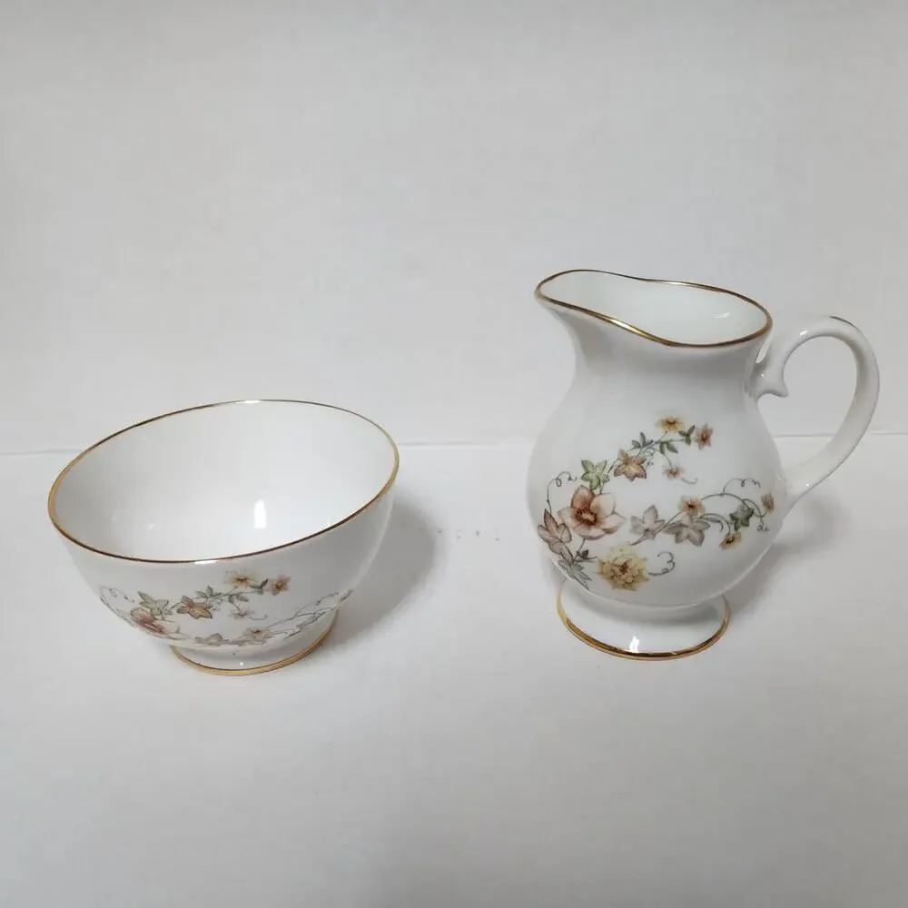 Marlborough Sugar and Creamer Bone China Made in England